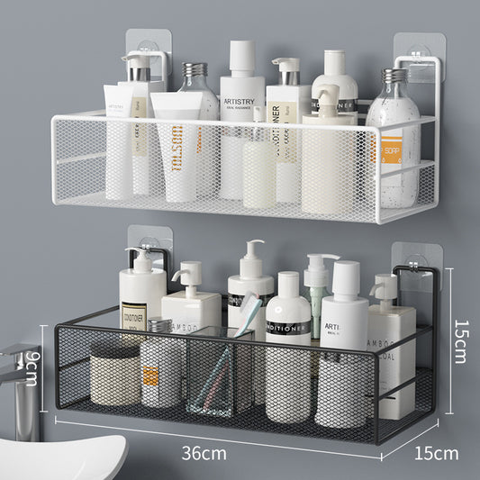 Wall‑Mounted Bathroom Shelf – No‑Drill Shower Organizer for Shampoo & Toilet Accessories