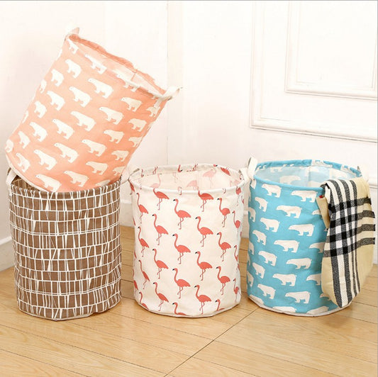 Foldable Cotton & Linen Laundry Basket – Dirty Clothes & Toy Storage