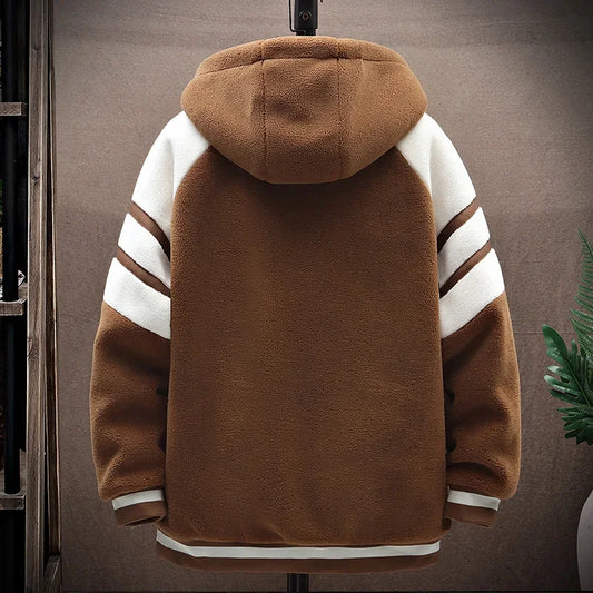 Men’s Hooded Streetwear Jacket – Embroidered Winter Coat