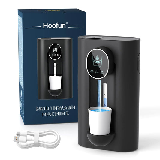Hoofun Automatic Mouthwash Dispenser with Magnetic Cups, 18.26oz Wall‑Mounted