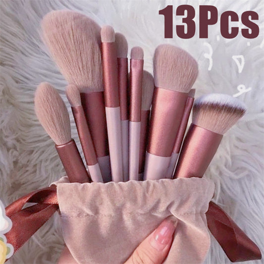 13‑Piece Professional Makeup Brush Set – Foundation, Blush, Concealer & Eyeshadow Tools