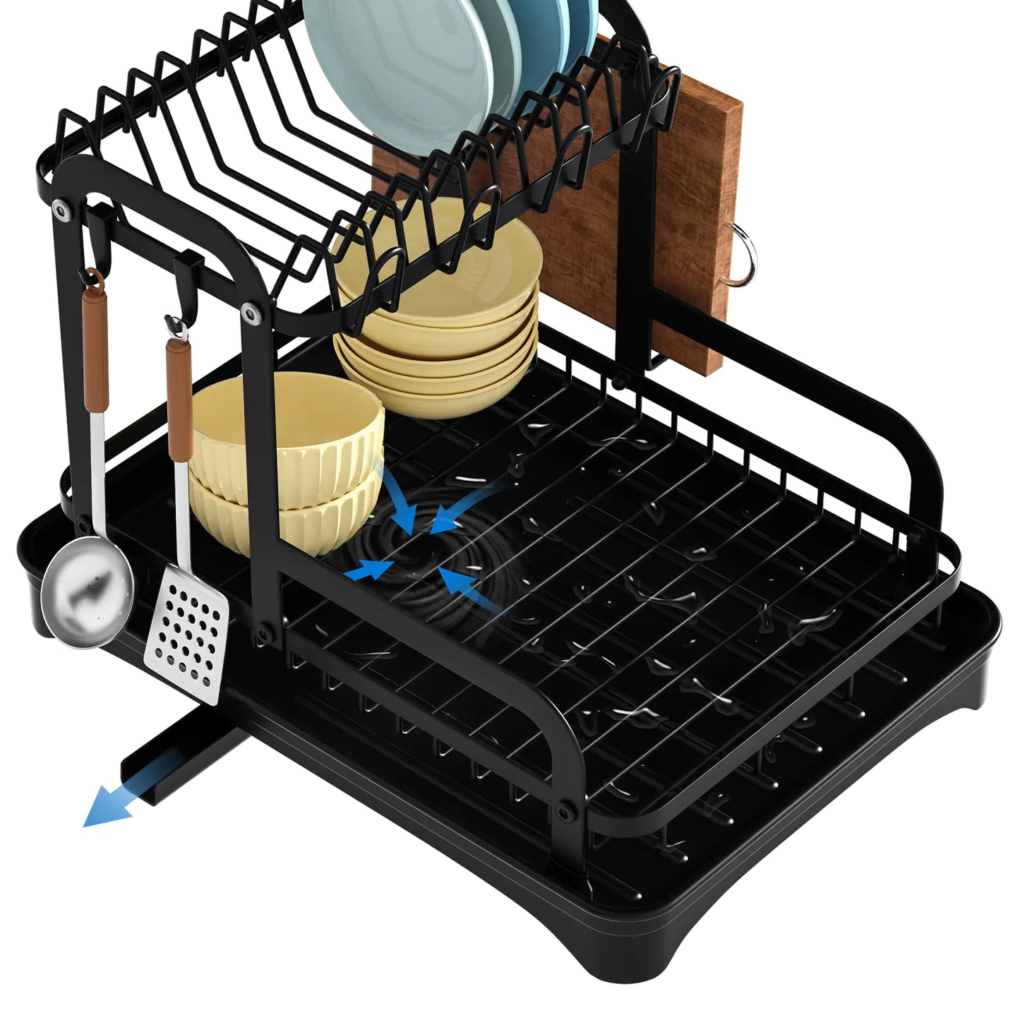 Narrow 2-Tier Kitchen Dish Rack – Bowl & Plate Storage Organizer