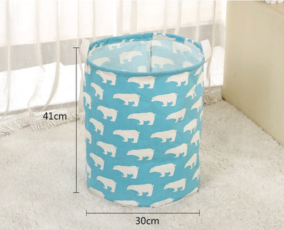 Foldable Cotton & Linen Laundry Basket – Dirty Clothes & Toy Storage