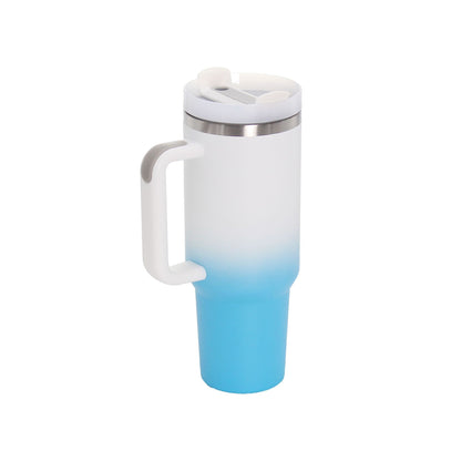 40oz Stainless Steel Travel Mug with Straw & Handle