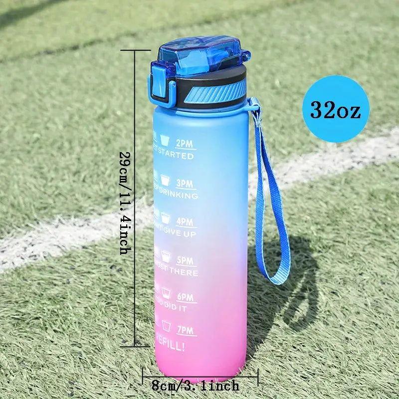 32oz Leakproof Gradient Motivational Water Bottle