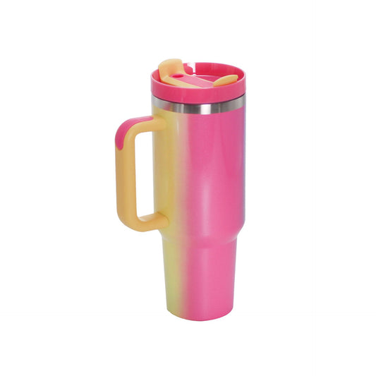 40oz Stainless Steel Travel Mug with Straw & Handle