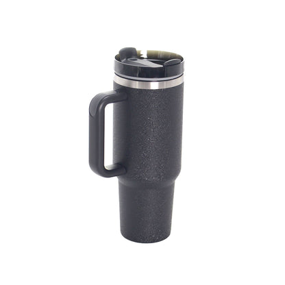 40oz Stainless Steel Travel Mug with Straw & Handle