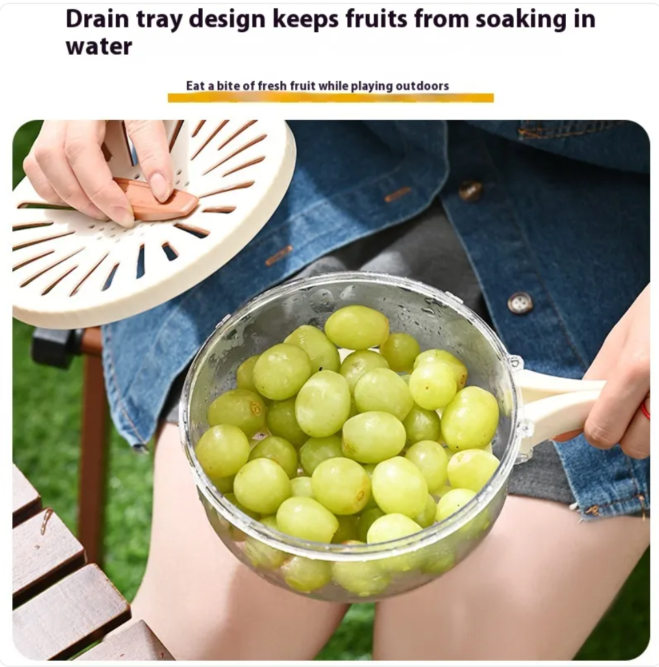 Foldable Fruit & Vegetable Washing Basket with Lid