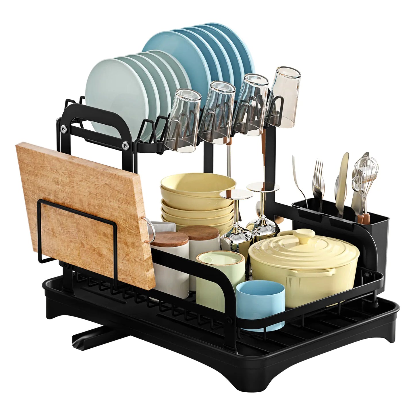 Narrow 2-Tier Kitchen Dish Rack – Bowl & Plate Storage Organizer