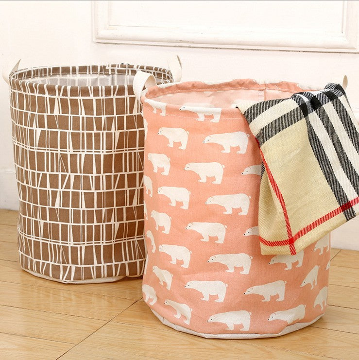 Foldable Cotton & Linen Laundry Basket – Dirty Clothes & Toy Storage
