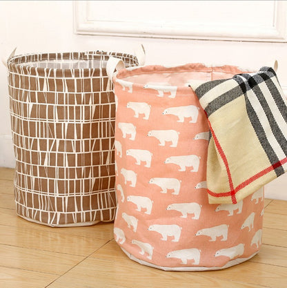 Foldable Cotton & Linen Laundry Basket – Dirty Clothes & Toy Storage