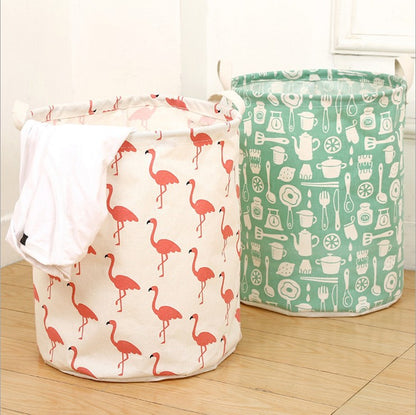 Foldable Cotton & Linen Laundry Basket – Dirty Clothes & Toy Storage