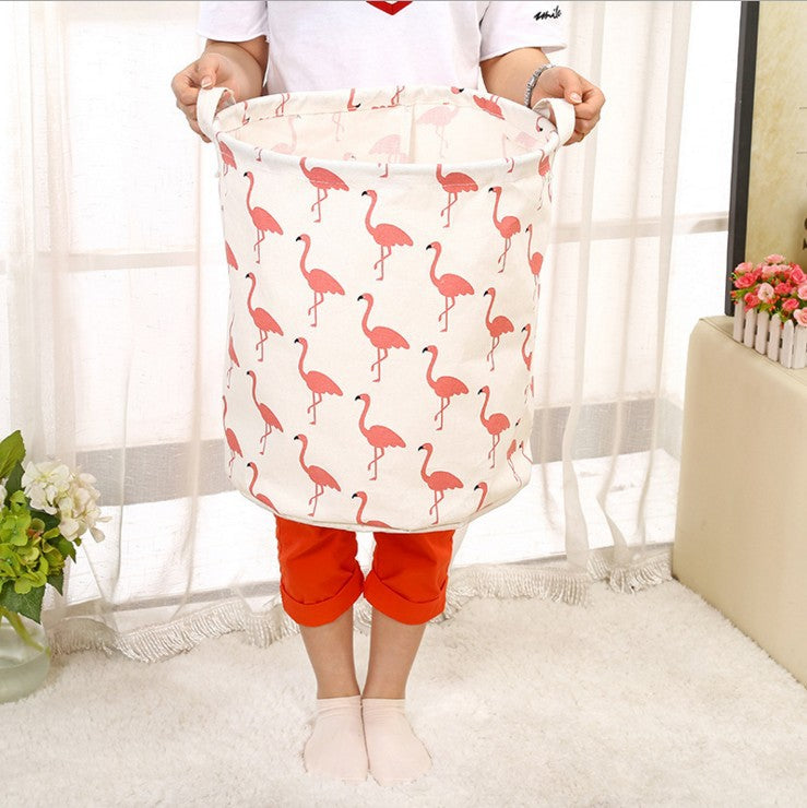 Foldable Cotton & Linen Laundry Basket – Dirty Clothes & Toy Storage