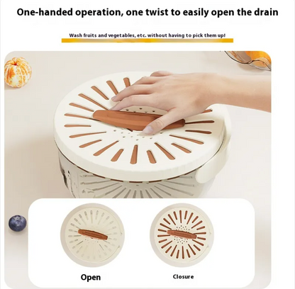 Foldable Fruit & Vegetable Washing Basket with Lid