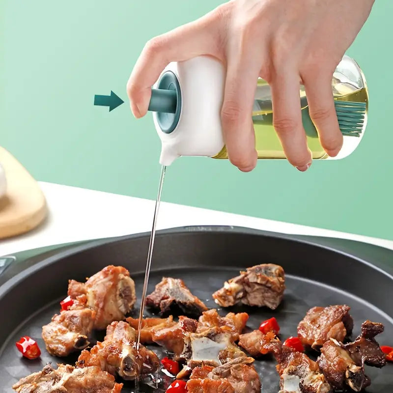 2-in-1 Oil Dispenser Bottle with Silicone Brush