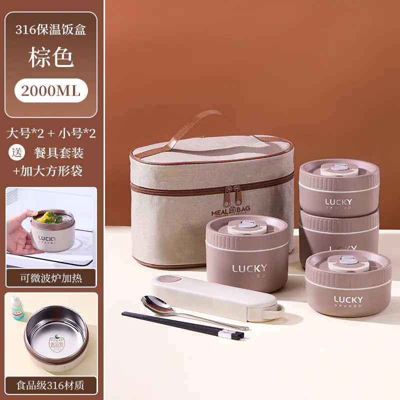 316 Stainless Steel Insulated Lunch Box for Students