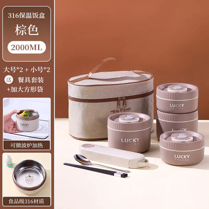 316 Stainless Steel Insulated Lunch Box for Students