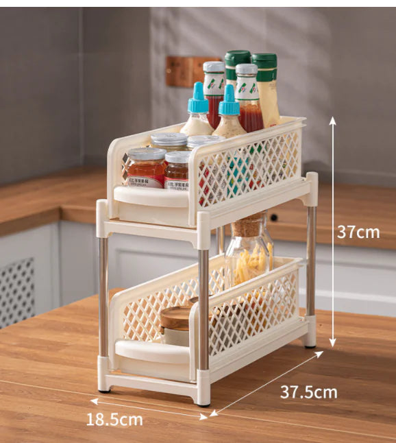 2-Tier Kitchen Storage Rack Organizer – Multi-Purpose Countertop Shelf