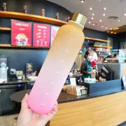 Gradient 1000ml Water Bottle with Time Marker for Hydration