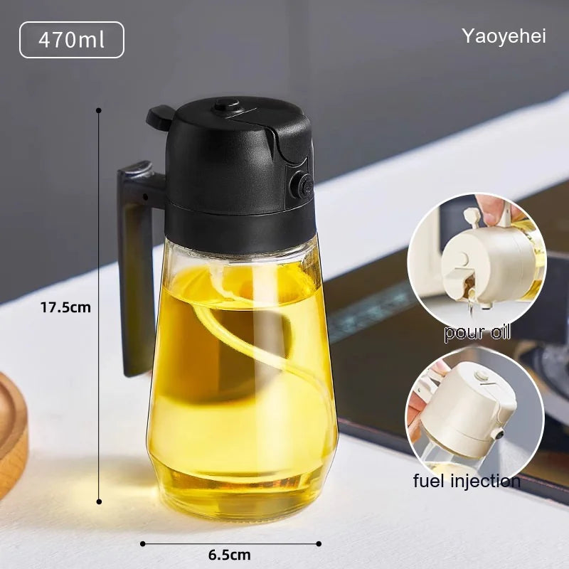 2-in-1 Olive Oil Sprayer Dispenser Bottle