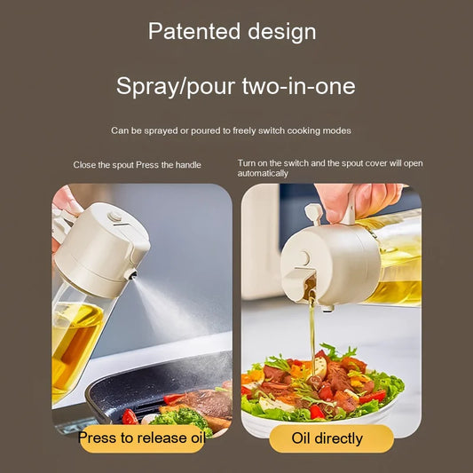 2-in-1 Olive Oil Sprayer Dispenser Bottle