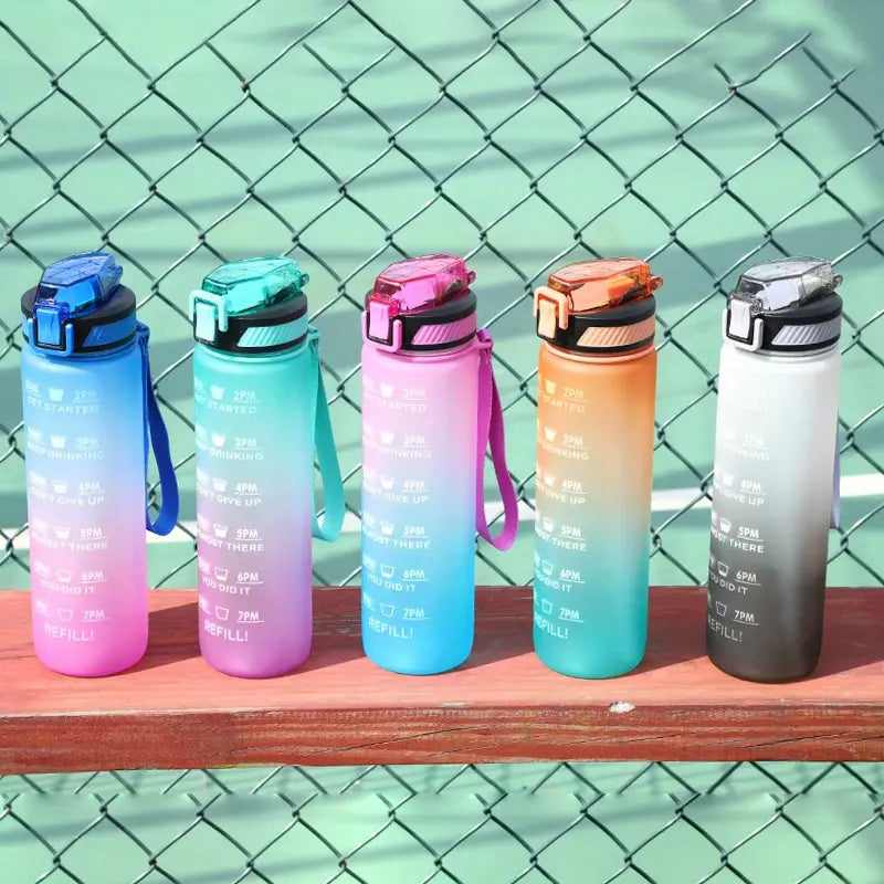 32oz Leakproof Gradient Motivational Water Bottle