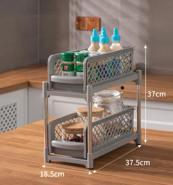 2-Tier Kitchen Storage Rack Organizer – Multi-Purpose Countertop Shelf