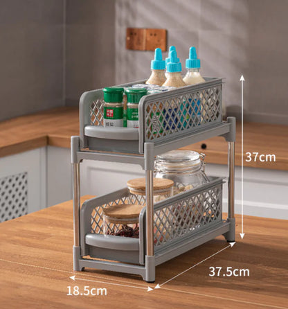 2-Tier Kitchen Storage Rack Organizer – Multi-Purpose Countertop Shelf