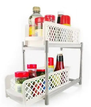 2-Tier Kitchen Storage Rack Organizer – Multi-Purpose Countertop Shelf
