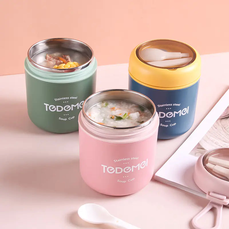 Insulated Stainless Steel Lunch Box and Drinking Cup Set