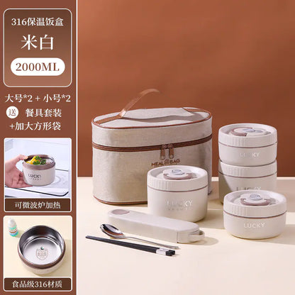 316 Stainless Steel Insulated Lunch Box for Students