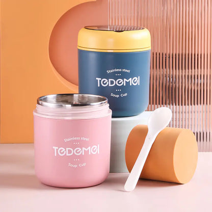 Insulated Stainless Steel Lunch Box and Drinking Cup Set