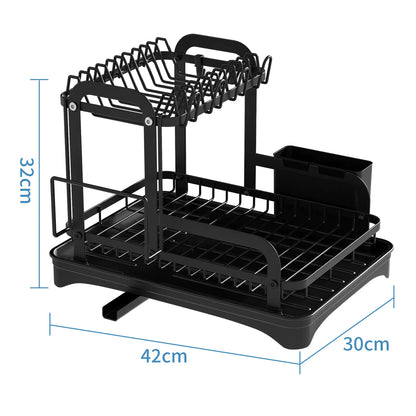Narrow 2-Tier Kitchen Dish Rack – Bowl & Plate Storage Organizer