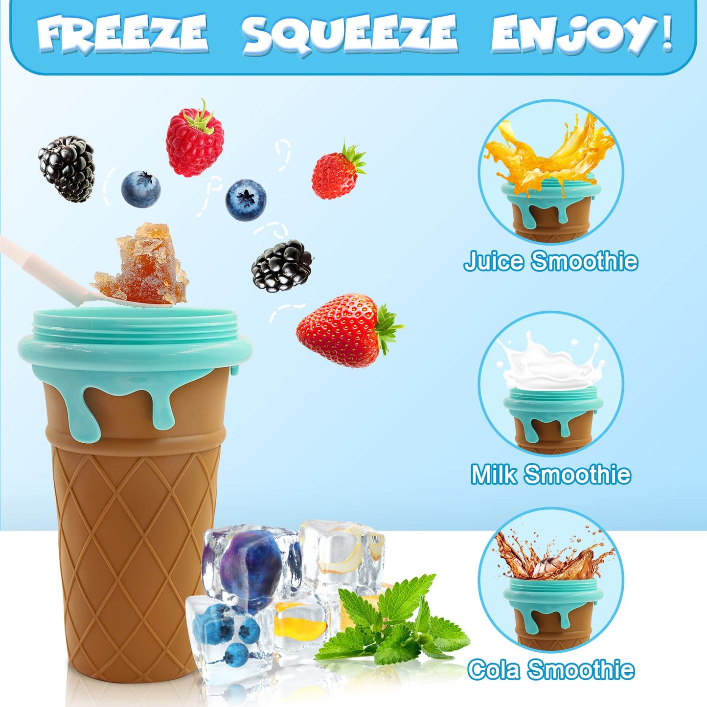 Quick-Freeze Slushy Maker Cup – 500ml Portable Ice Cream & Smoothie Cup