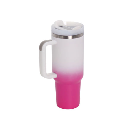 40oz Stainless Steel Travel Mug with Straw & Handle