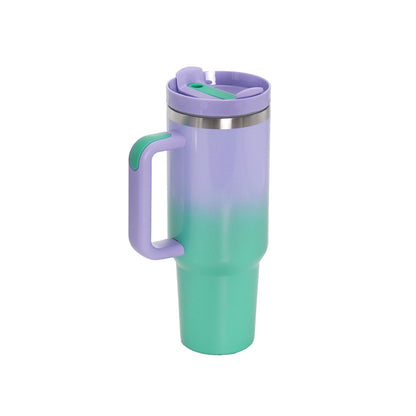 40oz Stainless Steel Travel Mug with Straw & Handle
