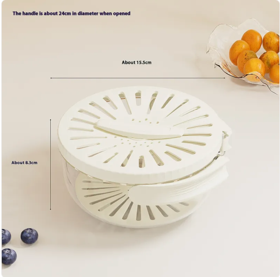 Foldable Fruit & Vegetable Washing Basket with Lid