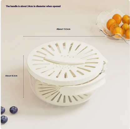 Foldable Fruit & Vegetable Washing Basket with Lid