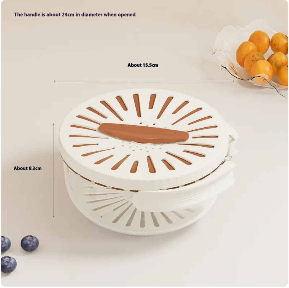 Foldable Fruit & Vegetable Washing Basket with Lid