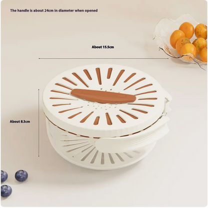 Foldable Fruit & Vegetable Washing Basket with Lid
