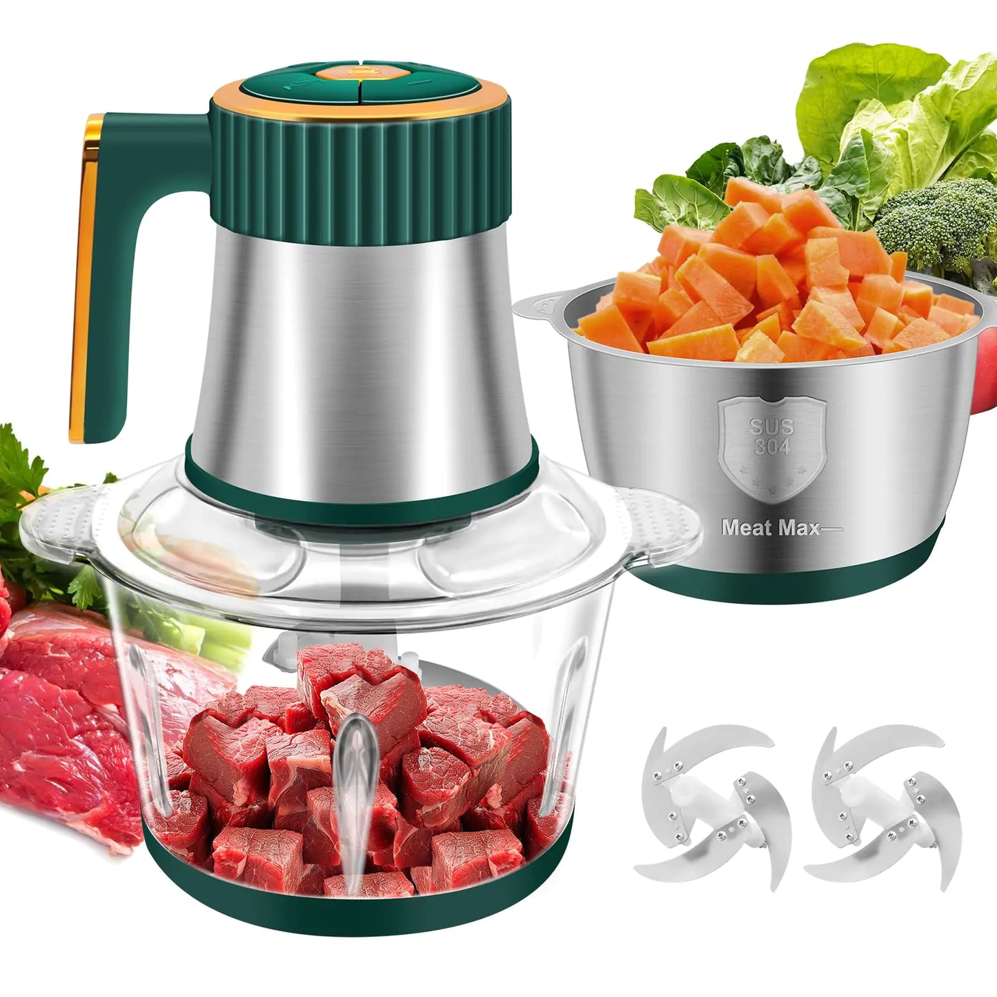 300W Electric Meat Grinder (2 Bowls)