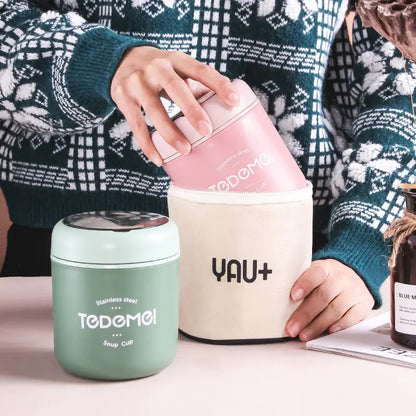 Insulated Stainless Steel Lunch Box and Drinking Cup Set